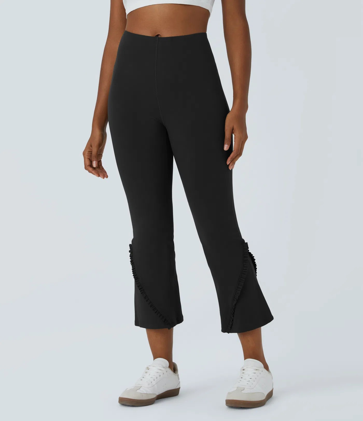 Ruffle flare capri