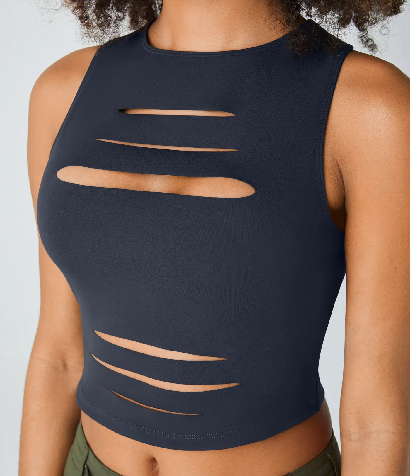 Backless Ripped Crop Tank