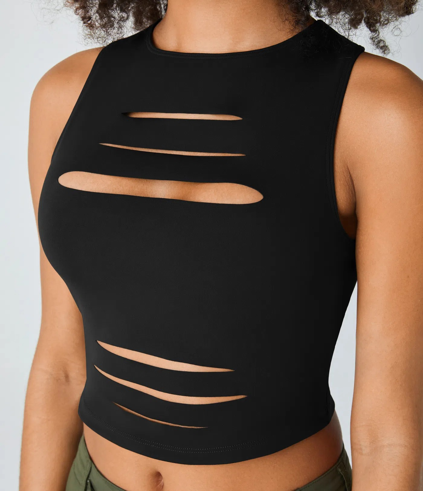 Backless Ripped Crop Tank
