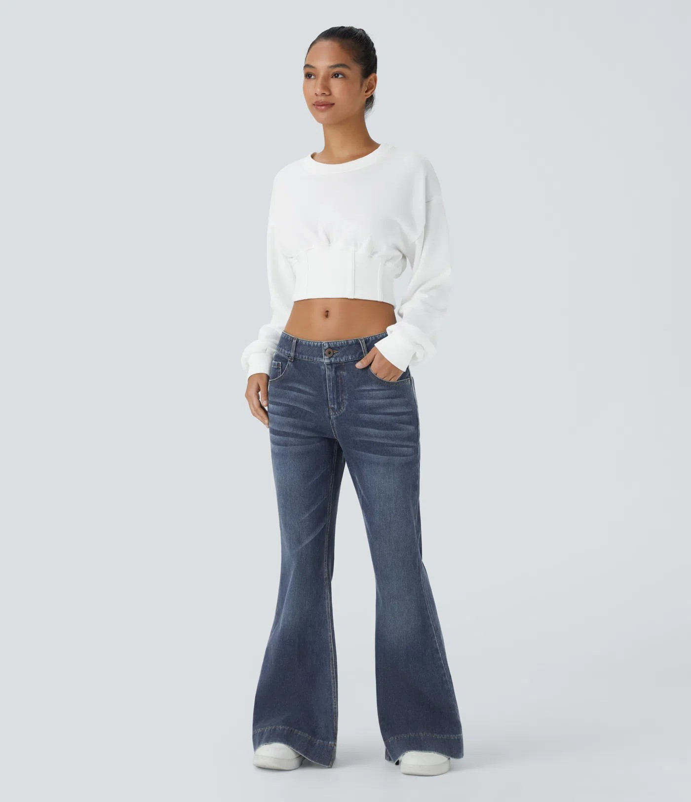 Low-Rise Flare Jeans