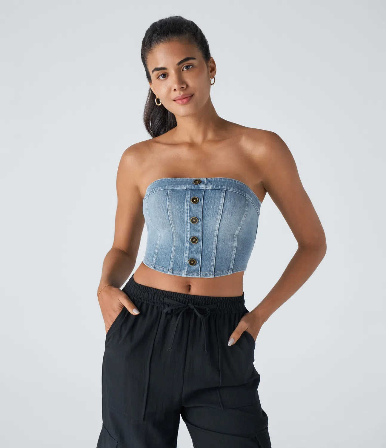 Backless Button Tank