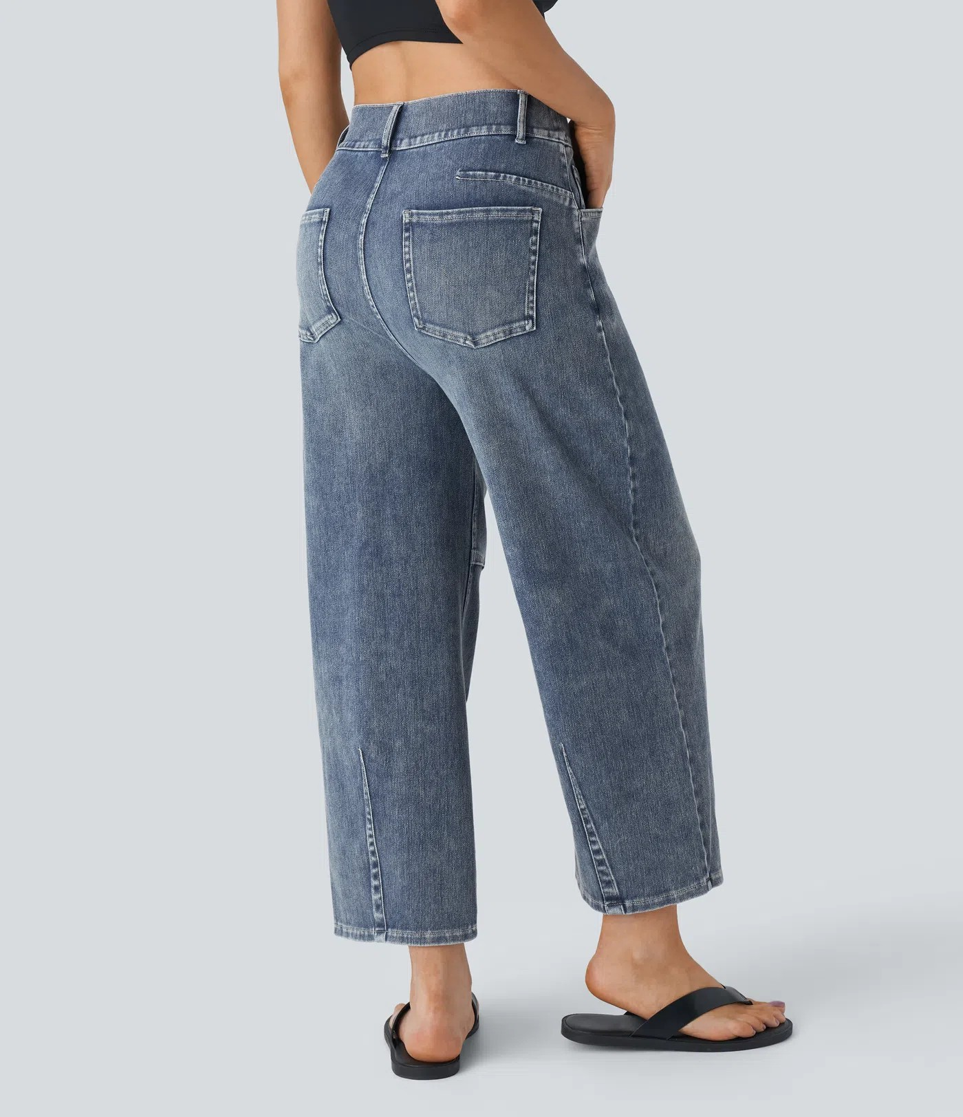 Barrel Leg Stretch Jeans