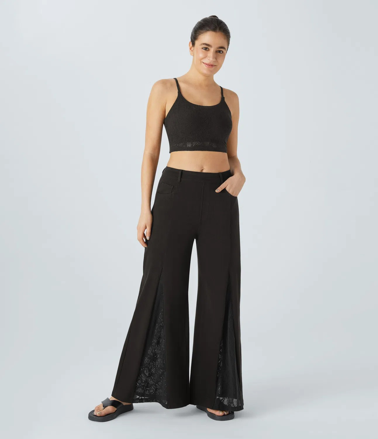 Lace-Wide Leg Jeans