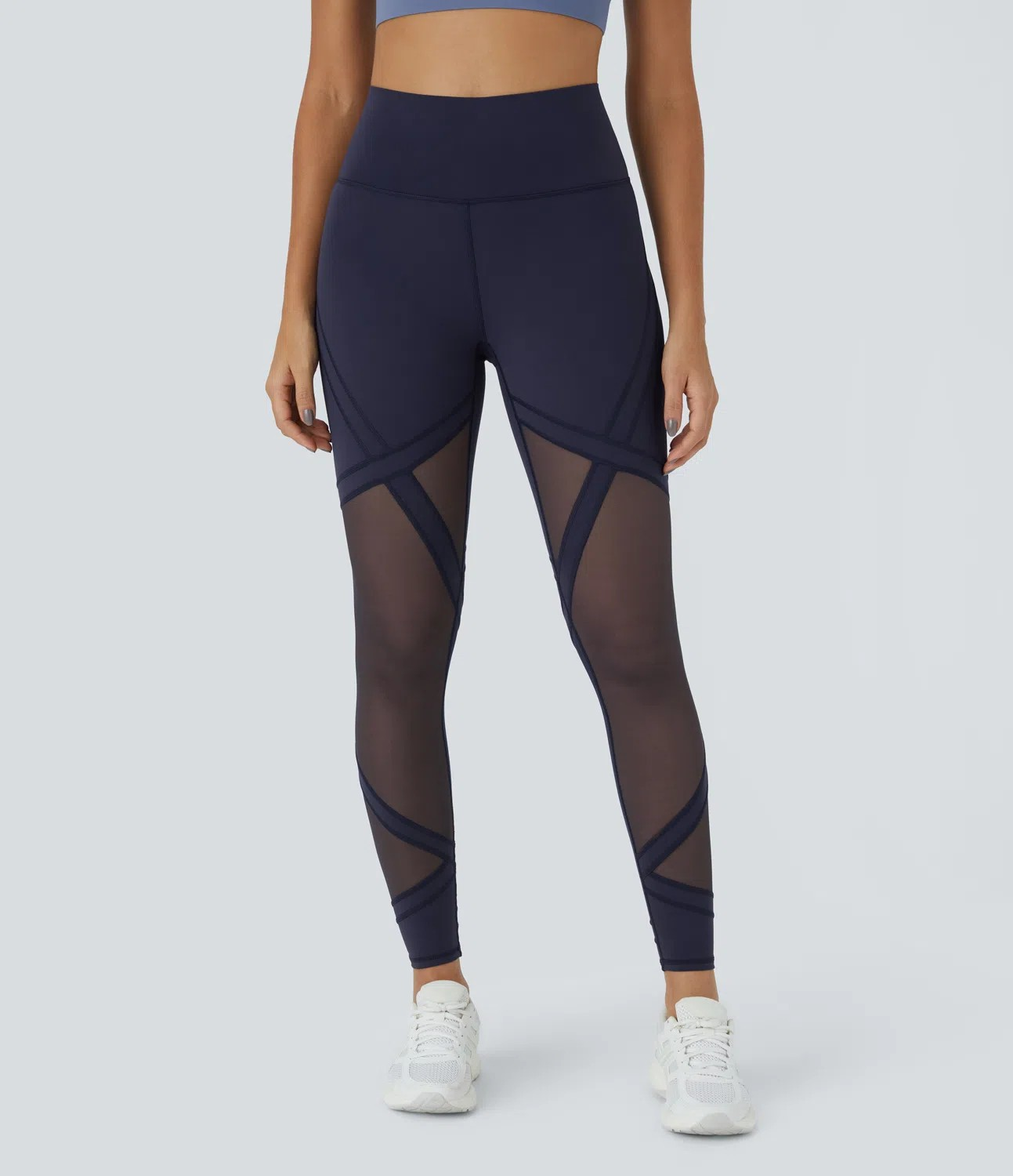Plush mesh yoga leggings