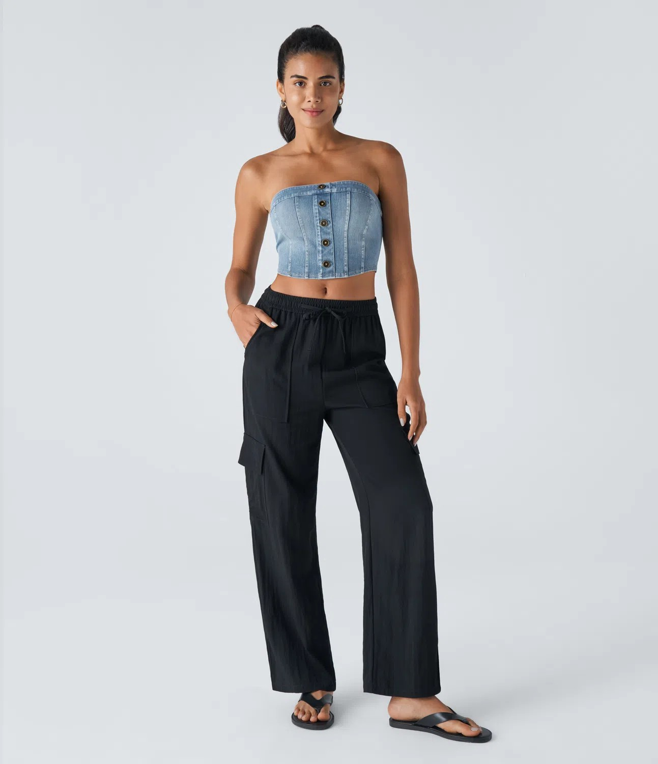 Backless Button Tank