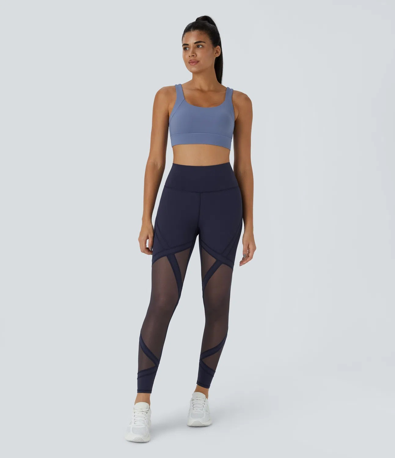 Plush mesh yoga leggings