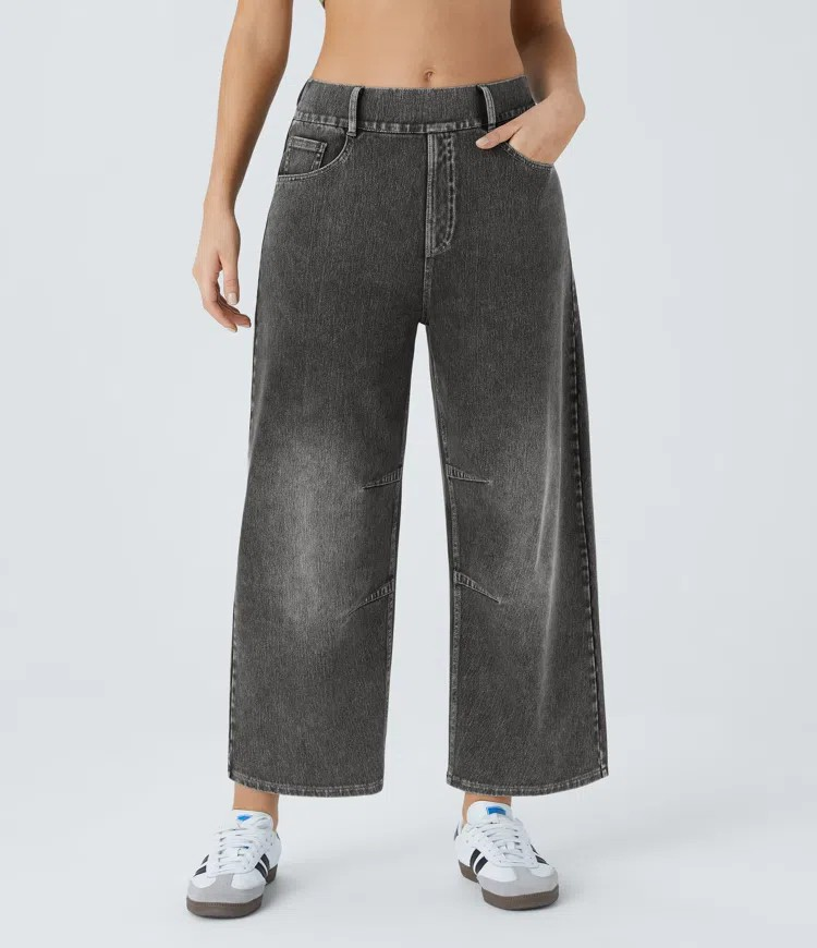 Barrel Leg Stretch Jeans