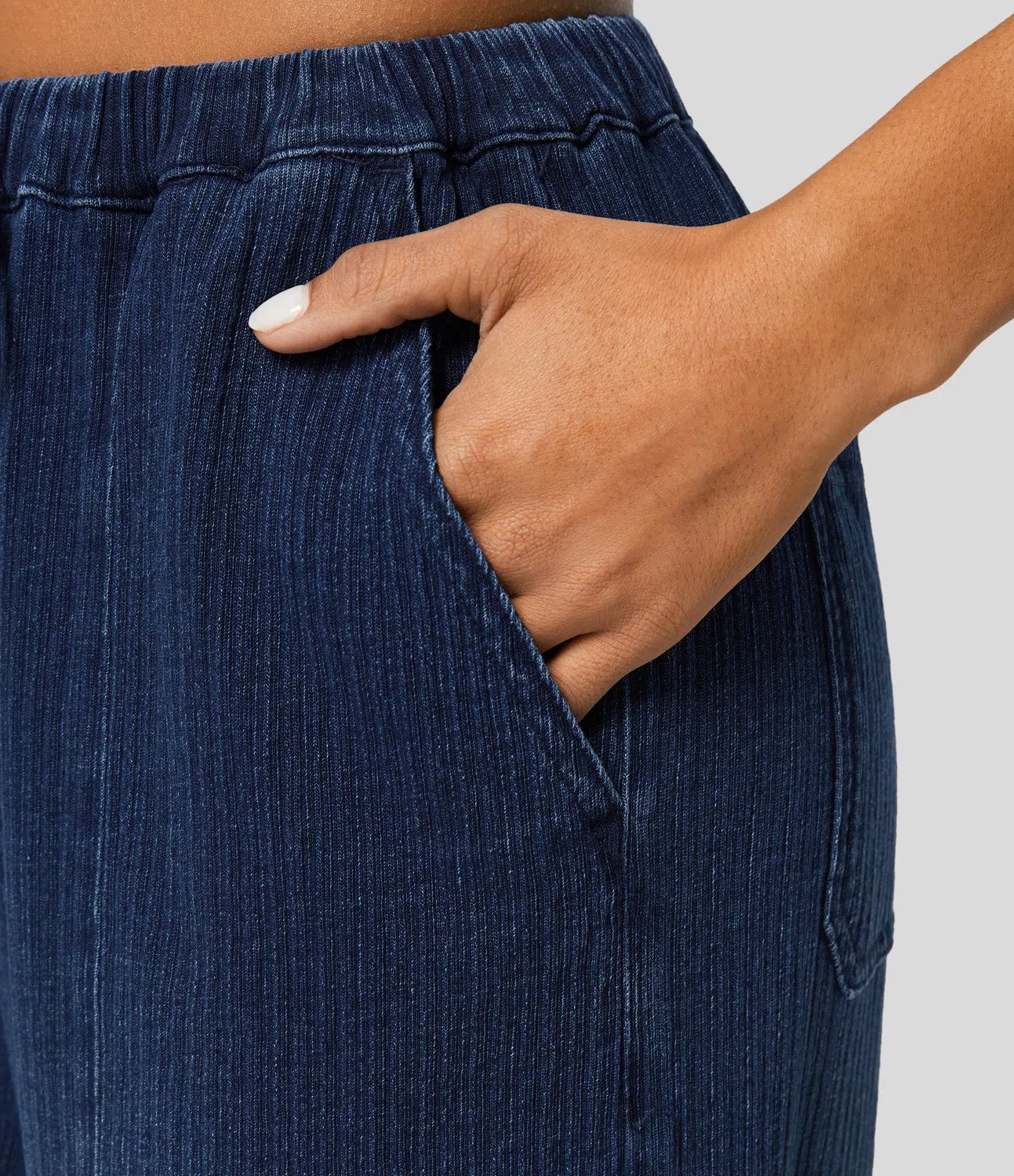 Faded Drawstring Jeans