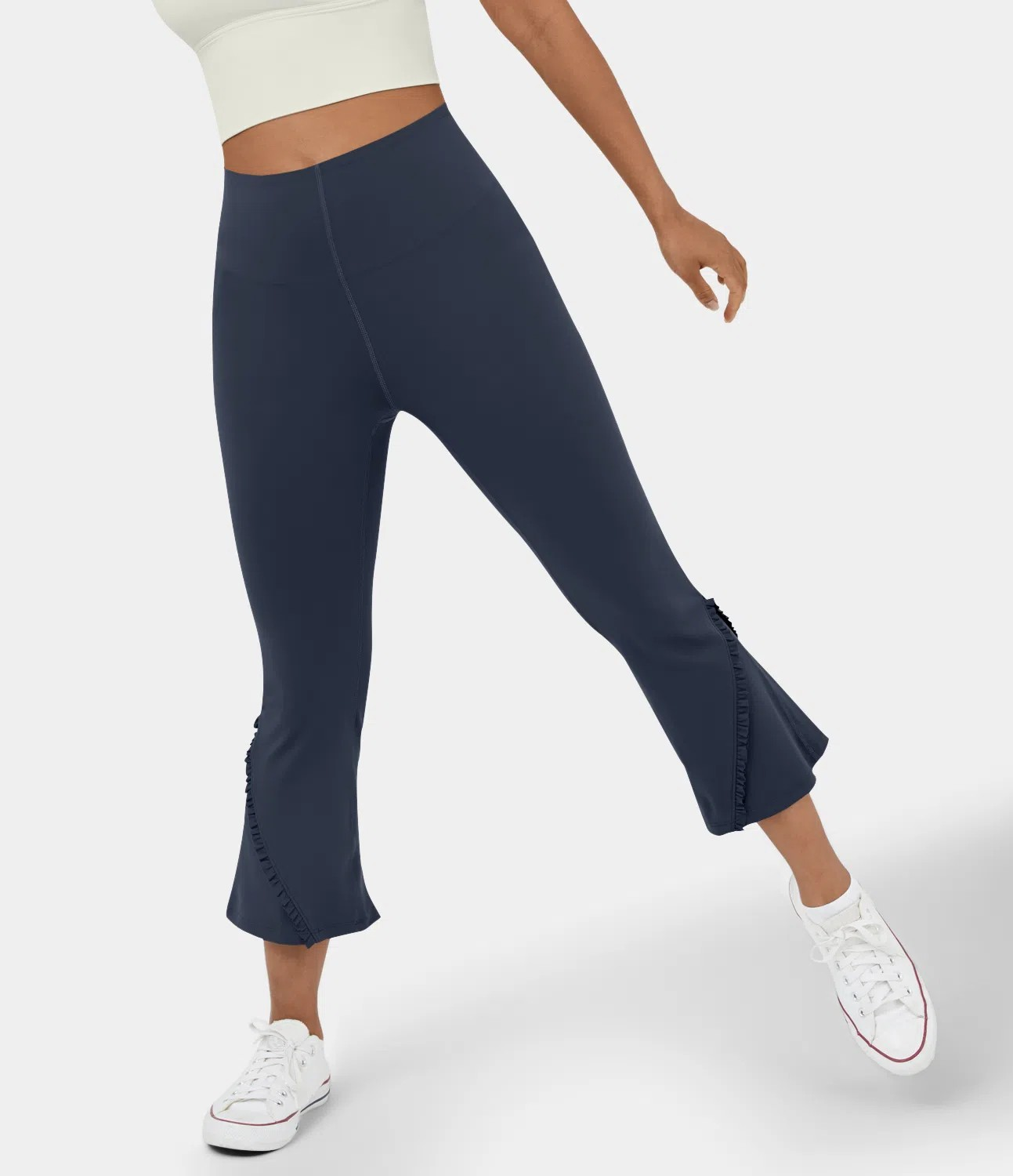 Ruffle flare capri