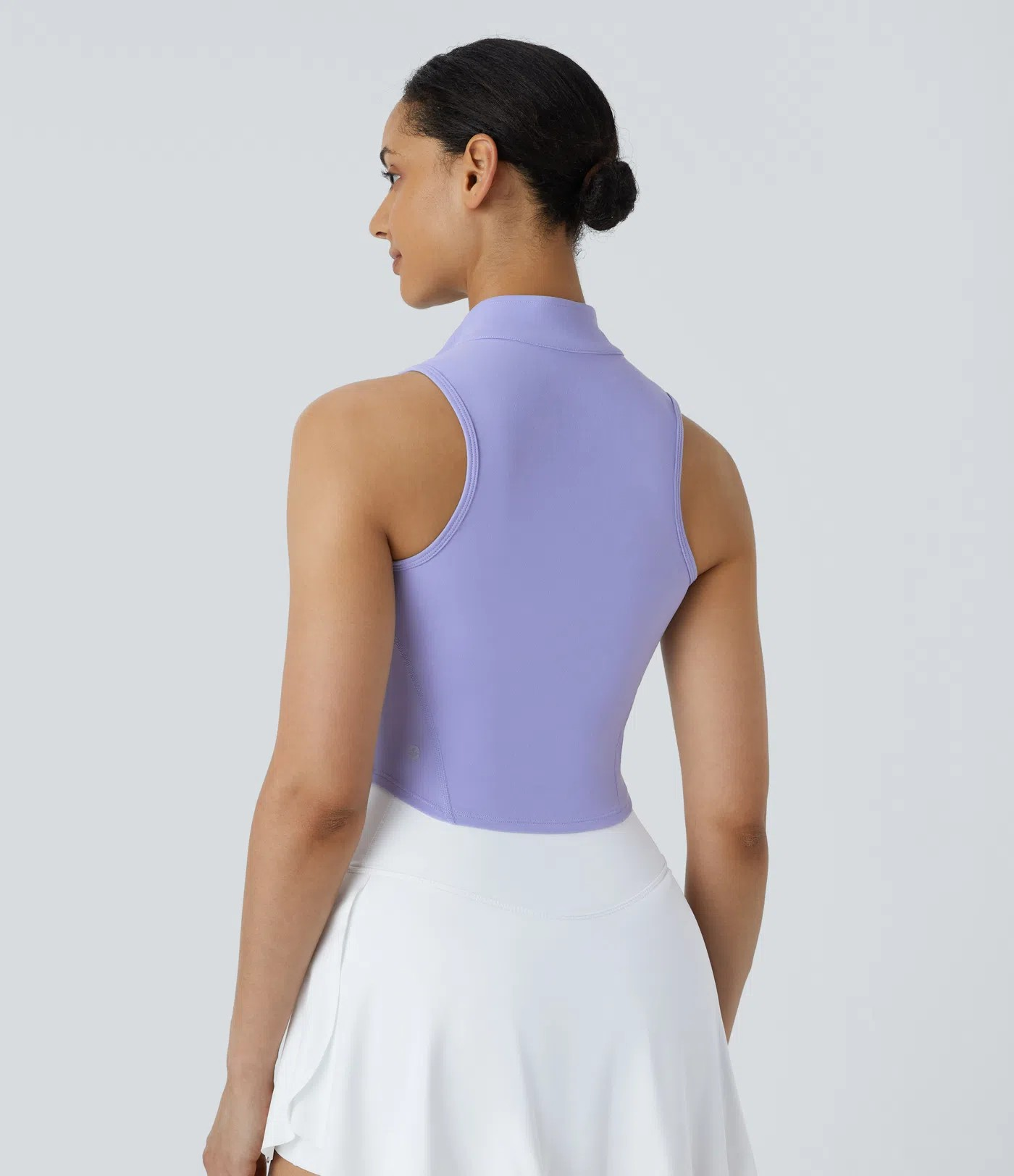 Zip Mock Neck Crop Tank