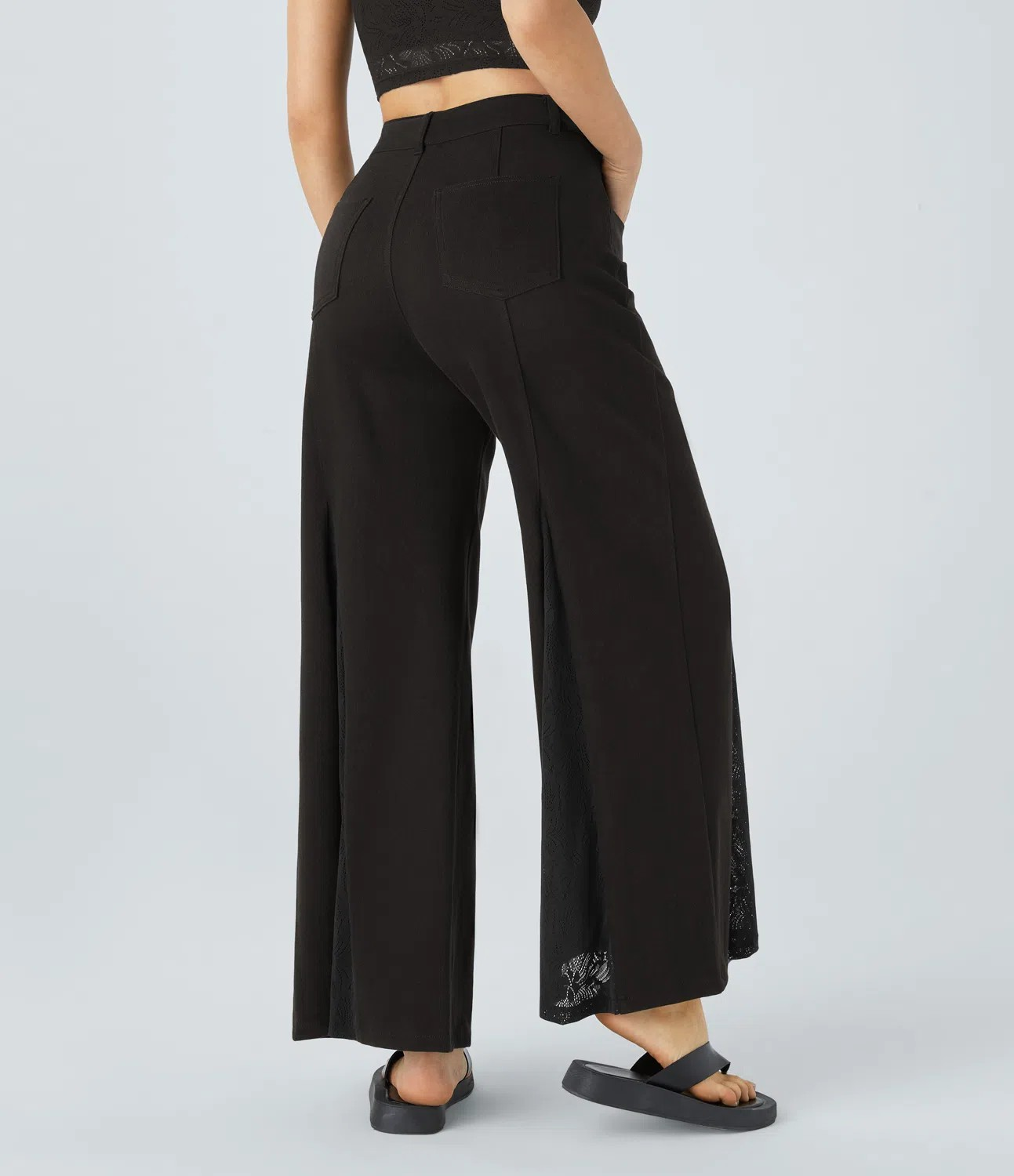 Lace-Wide Leg Jeans