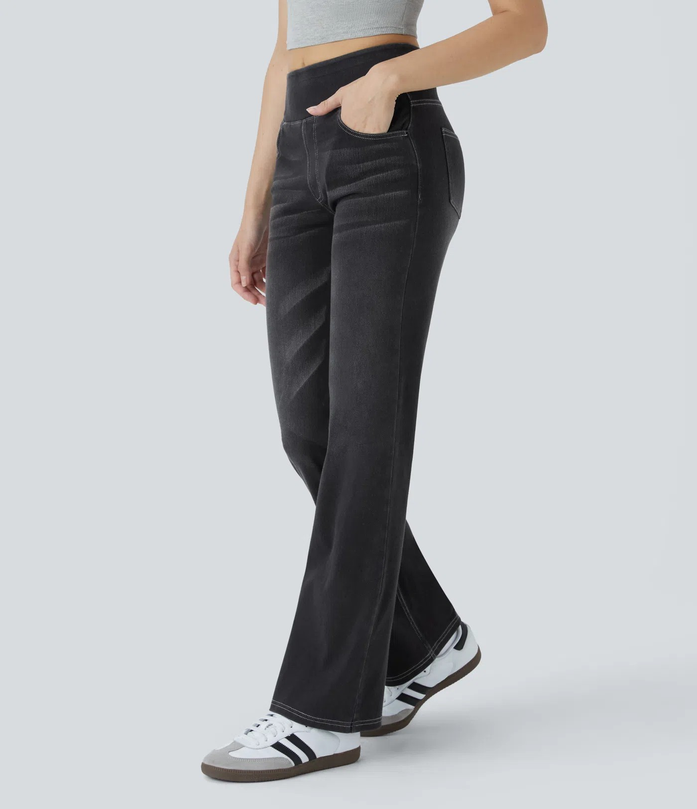 Washed Bootcut Jeans