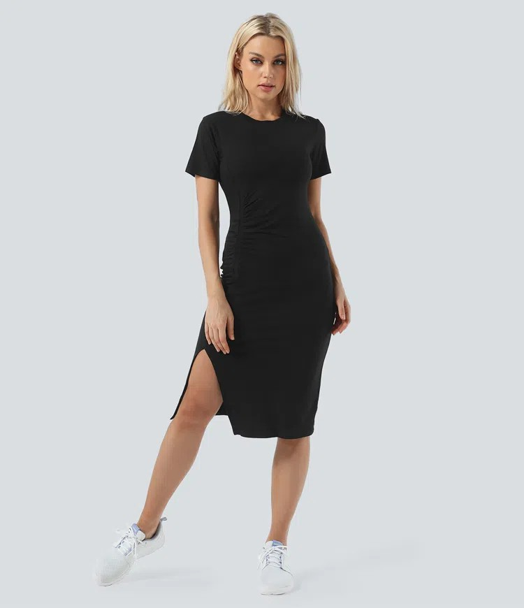 RuchedEase Midi dress