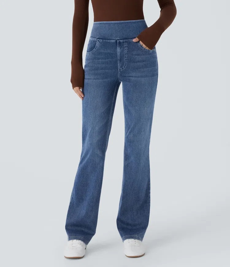 Washed Bootcut Jeans