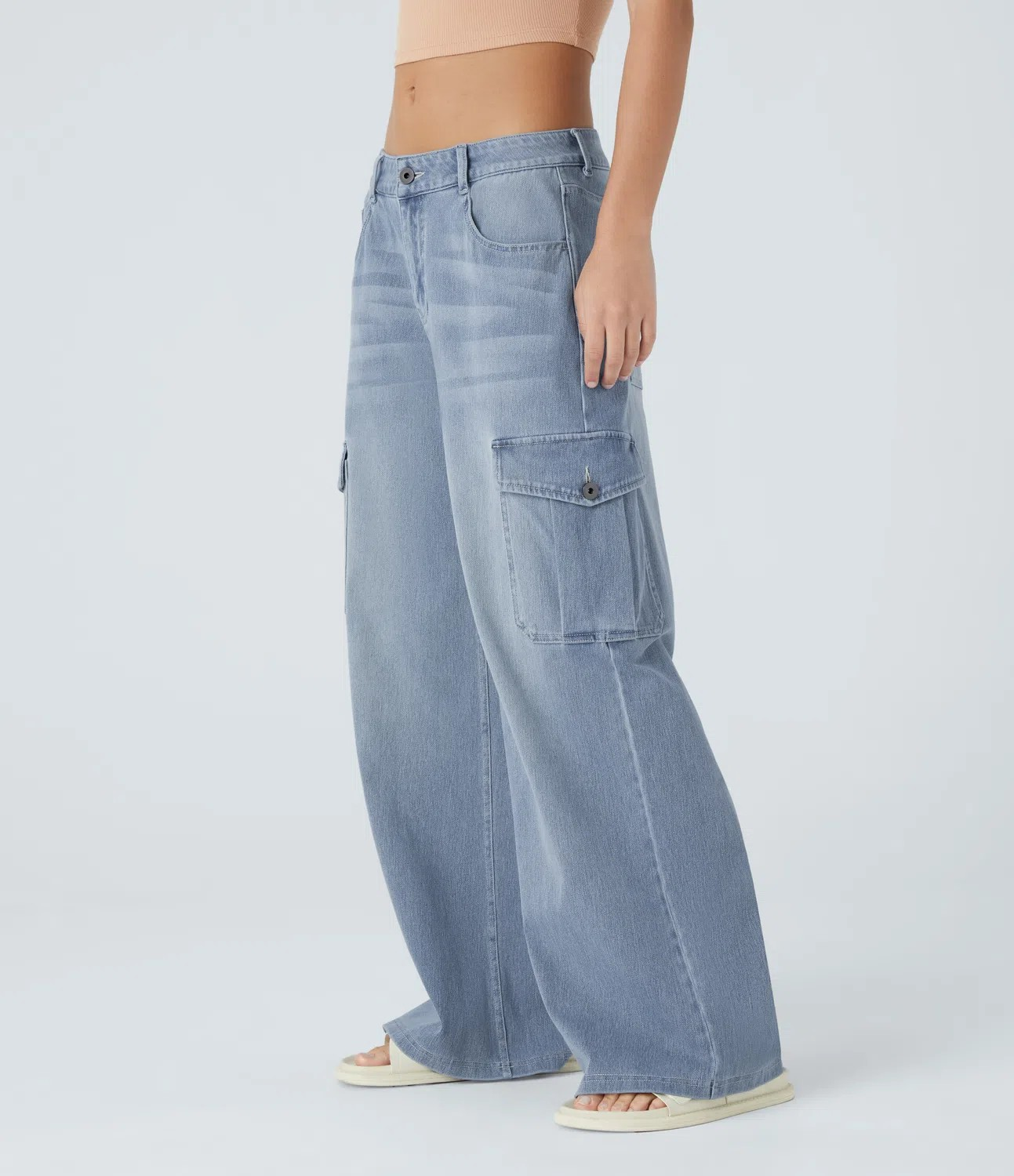 Casual cargo baggy jeans