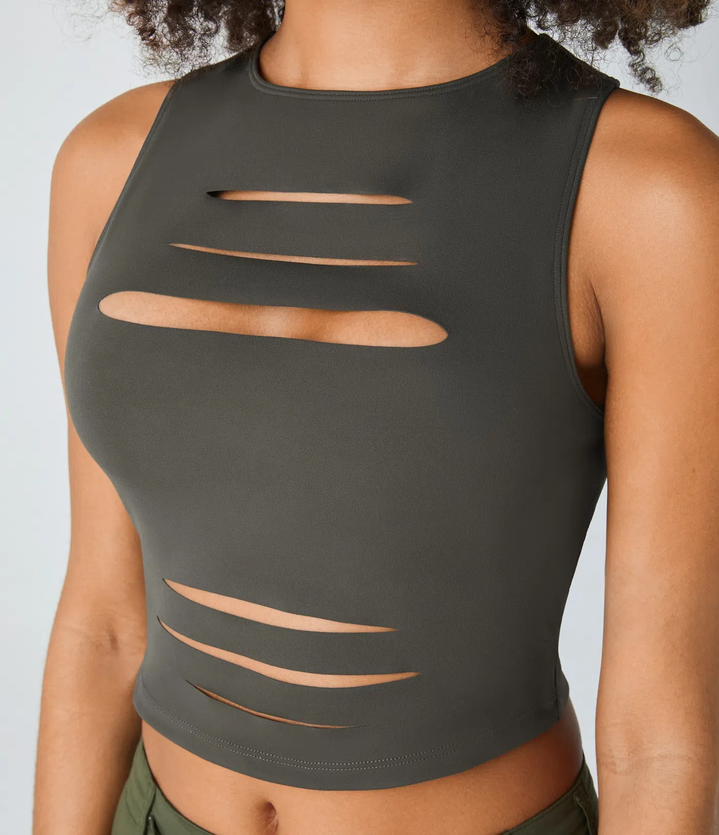 Backless Ripped Crop Tank