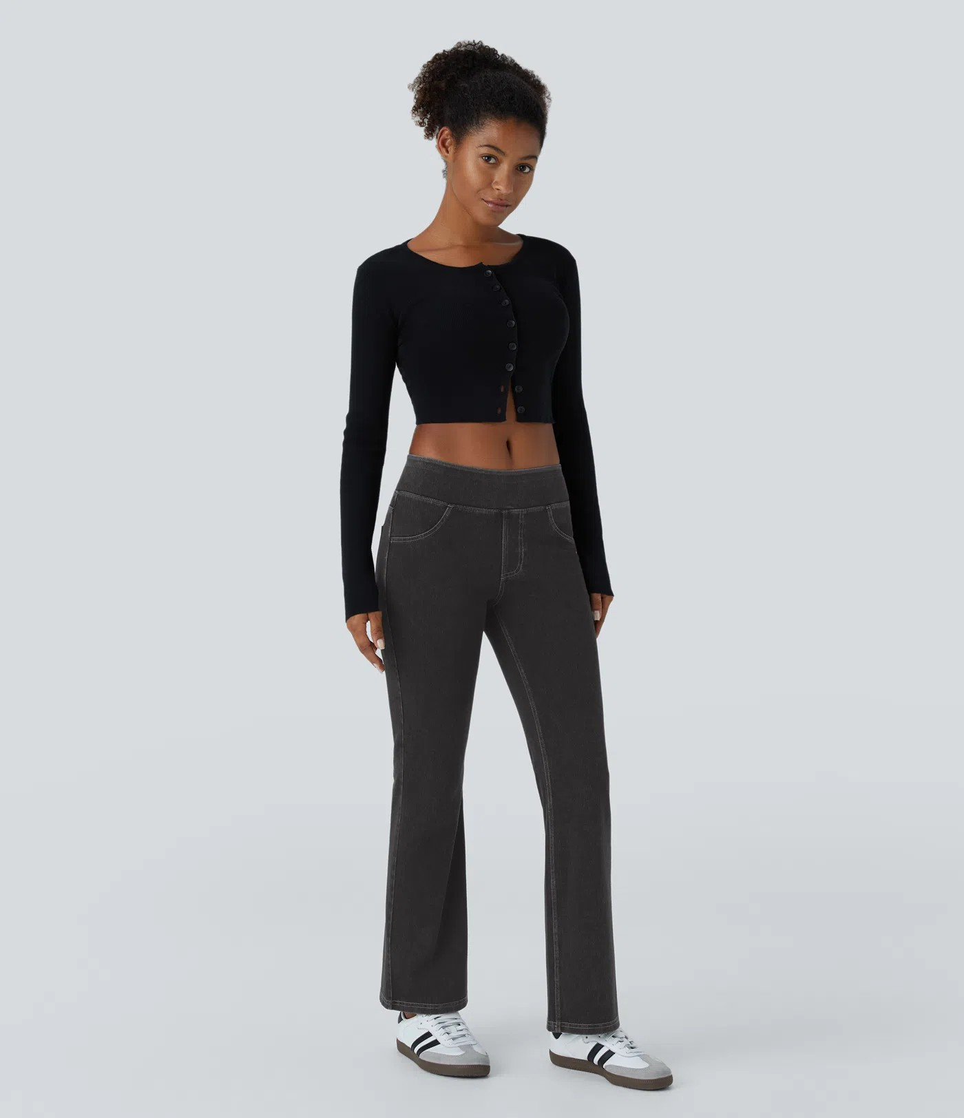 Low-Waist Bootcut Jeans