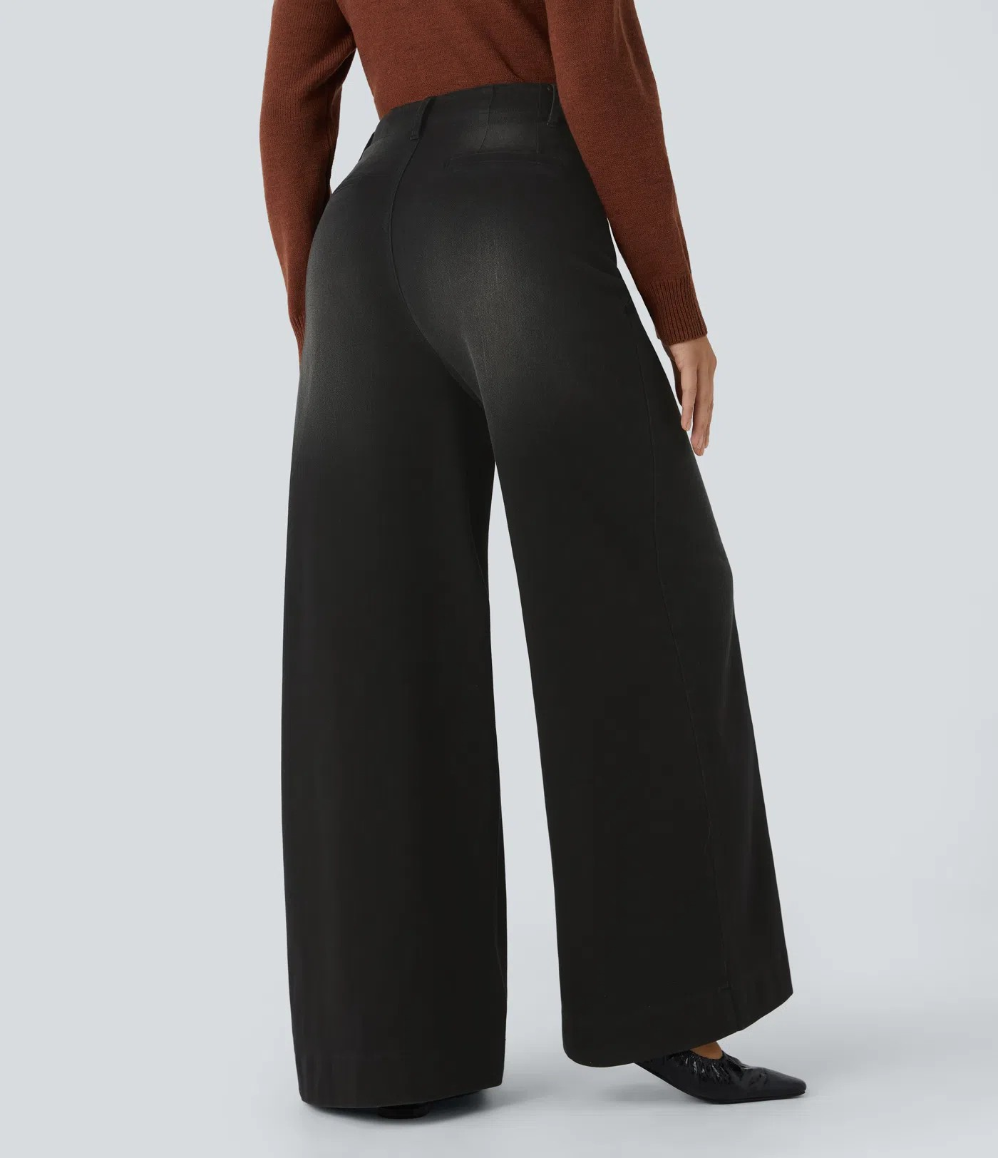 Wide-Leg Stretch Jeans