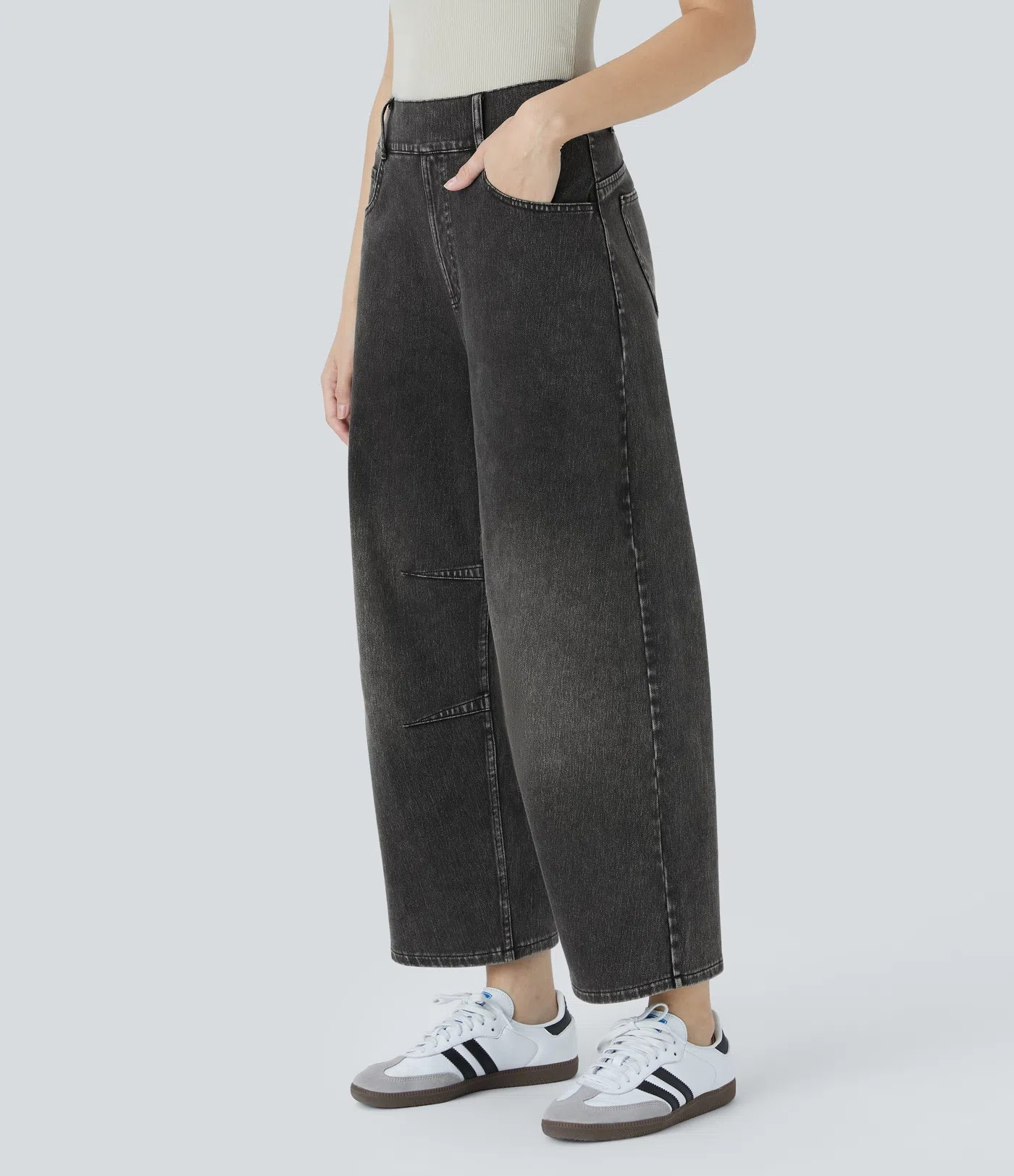 Barrel Leg Stretch Jeans