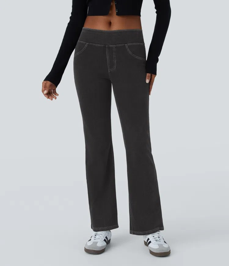 Low-Waist Bootcut Jeans