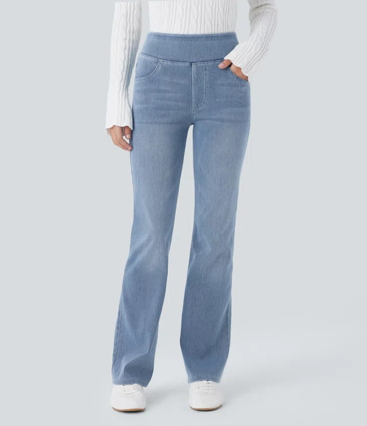 Washed Bootcut Jeans