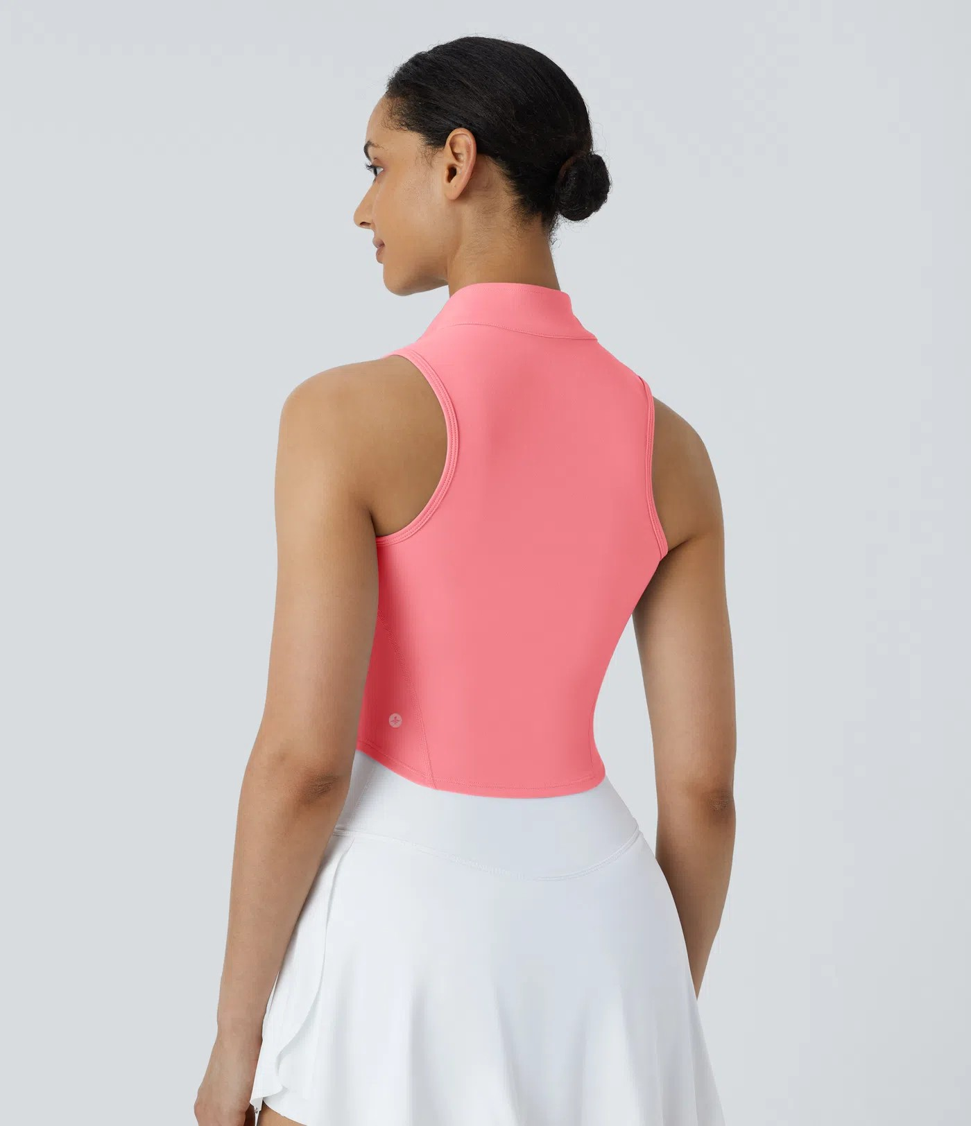 Zip Mock Neck Crop Tank