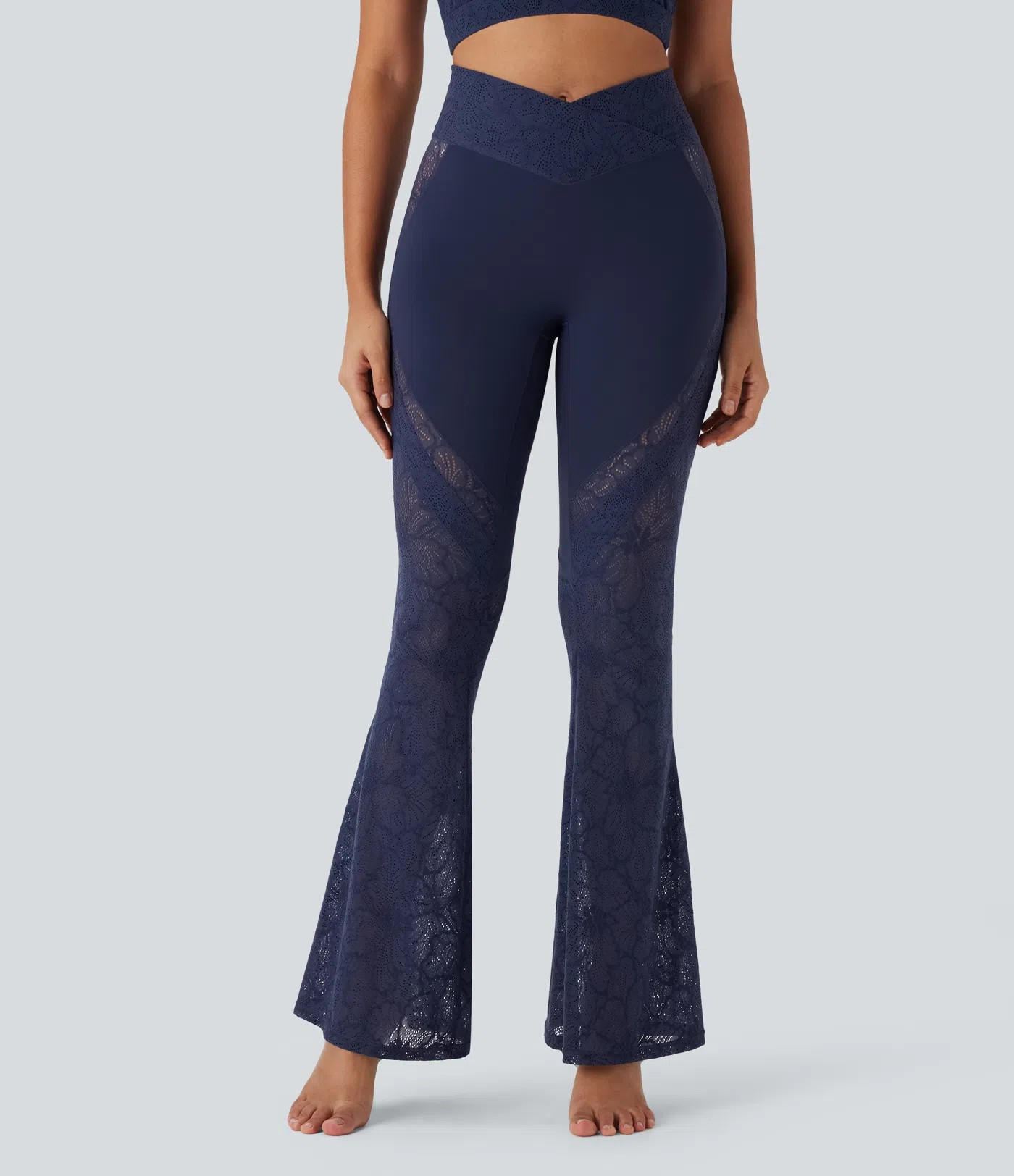 Lace Cross Flare Yoga Leggings