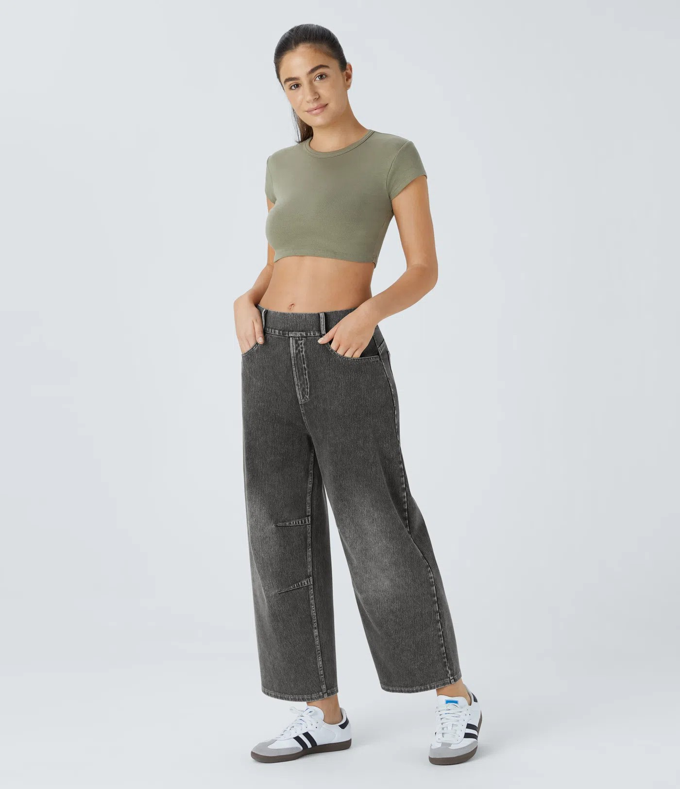 Barrel Leg Stretch Jeans