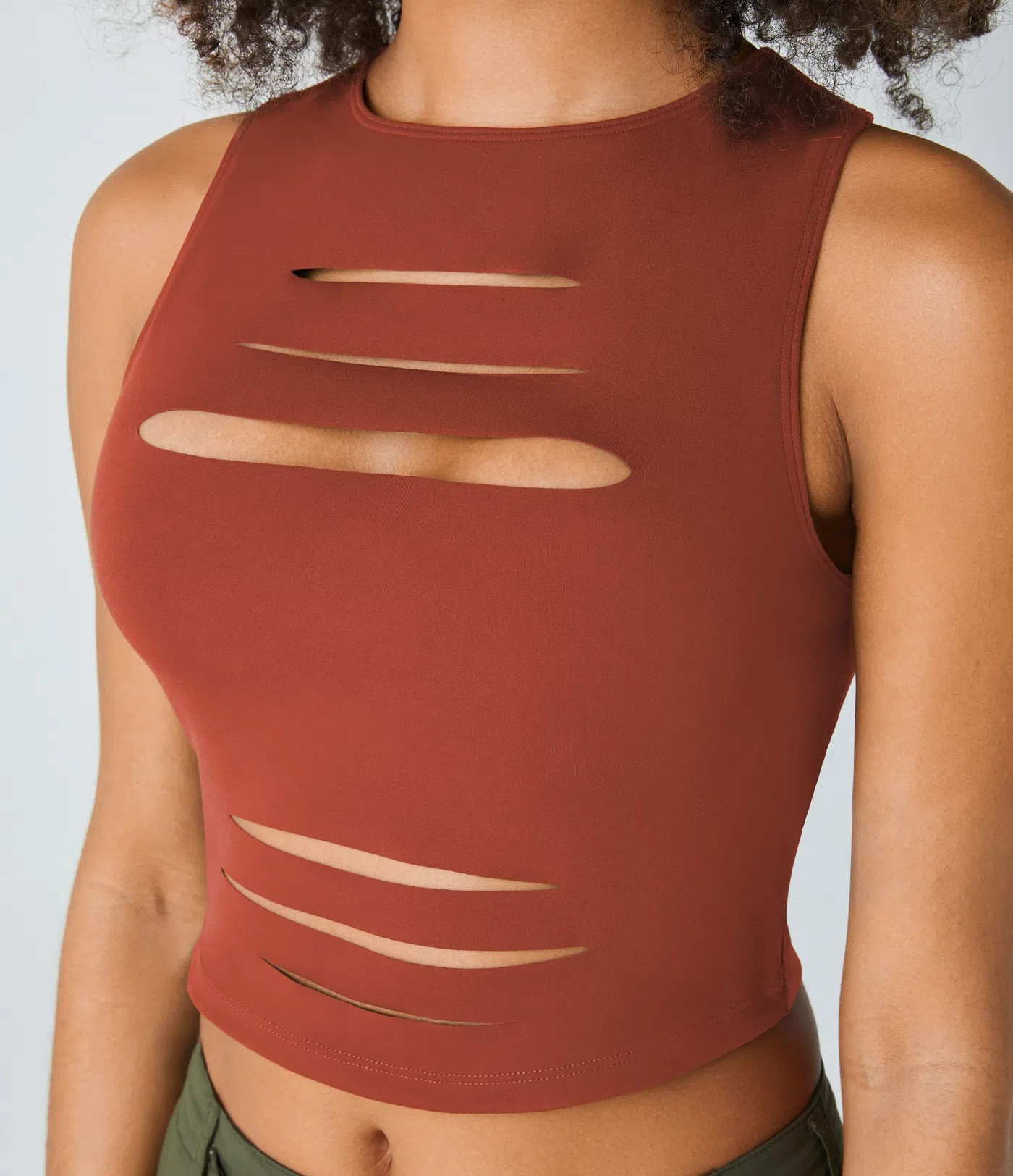 Backless Ripped Crop Tank