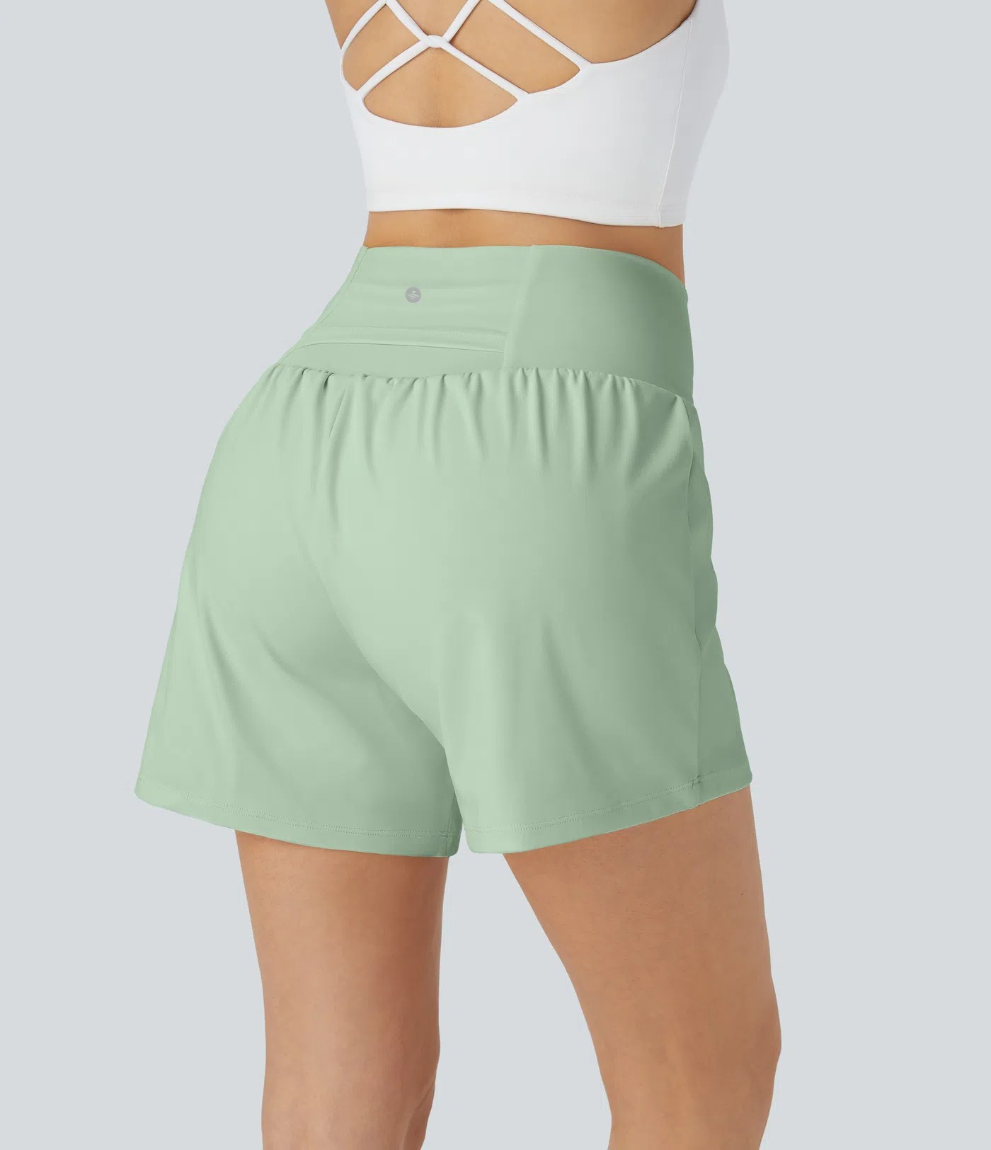 2-in-1-Yogashorts mit hoher Taille