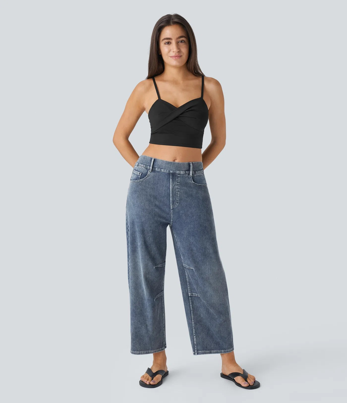 Barrel Leg Stretch Jeans