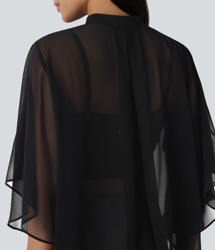 Flowy transparent work shirt