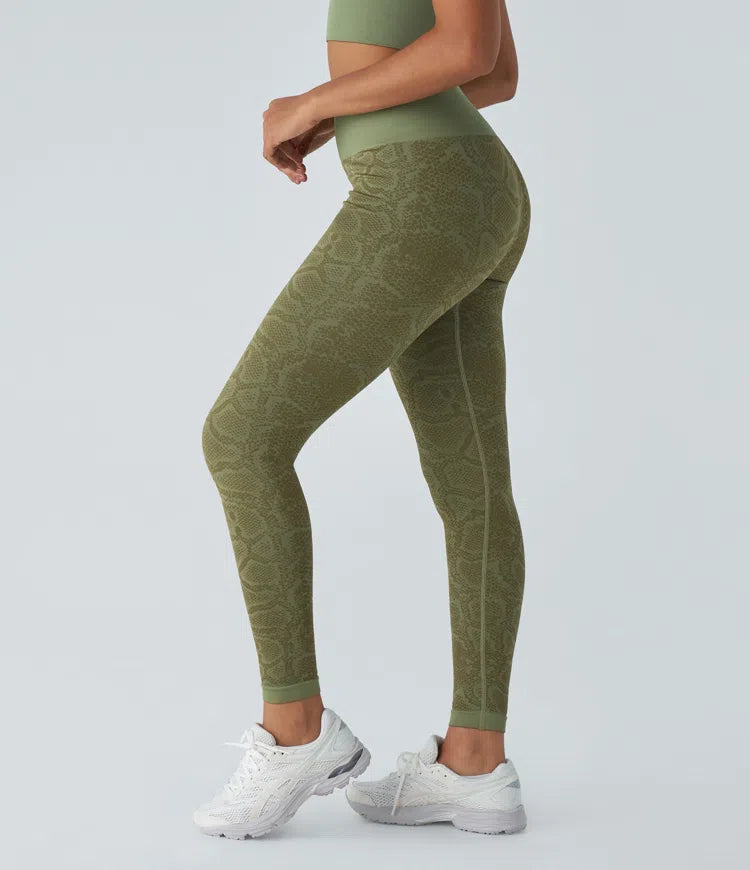 Snakeskin print yoga leggings