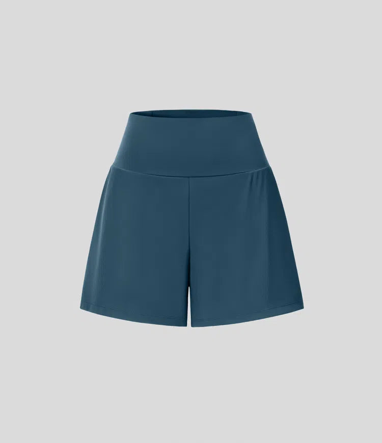2-in-1-Yogashorts mit hoher Taille 