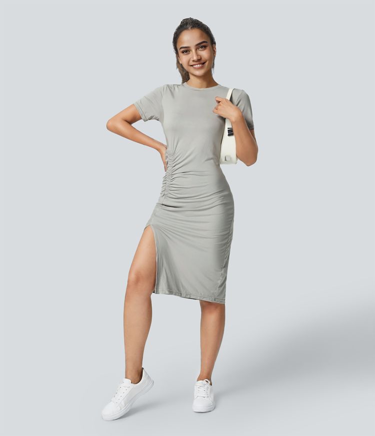 RuchedEase Midi dress