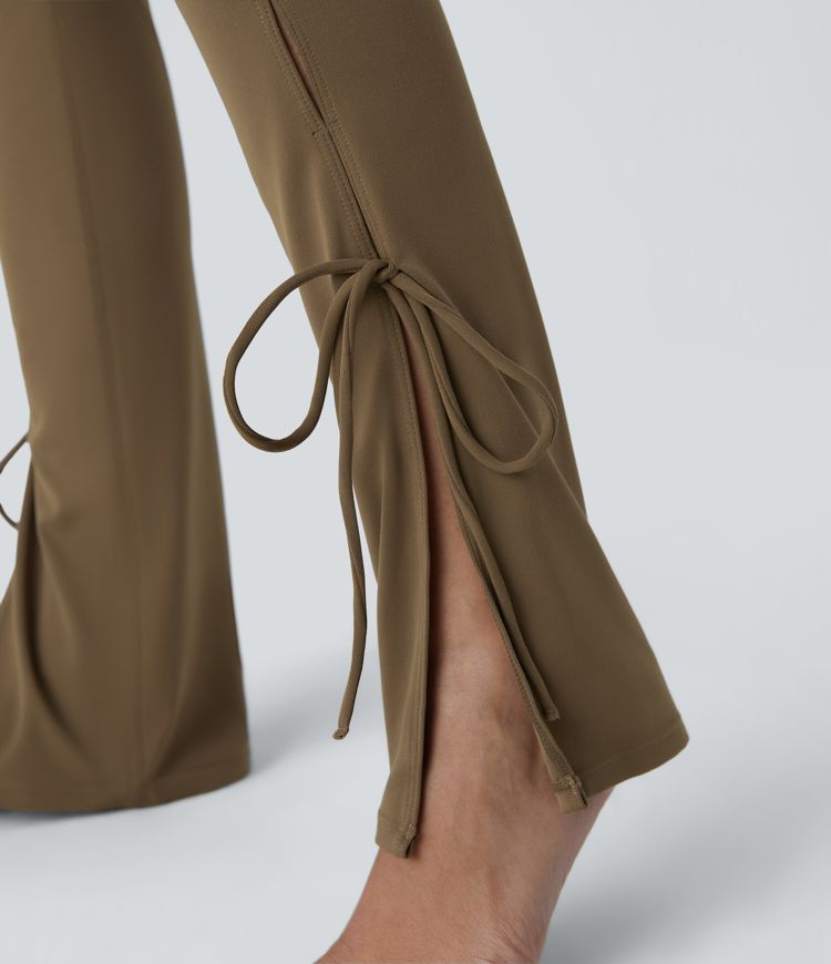 Cut-Out Split Yoga Leggings