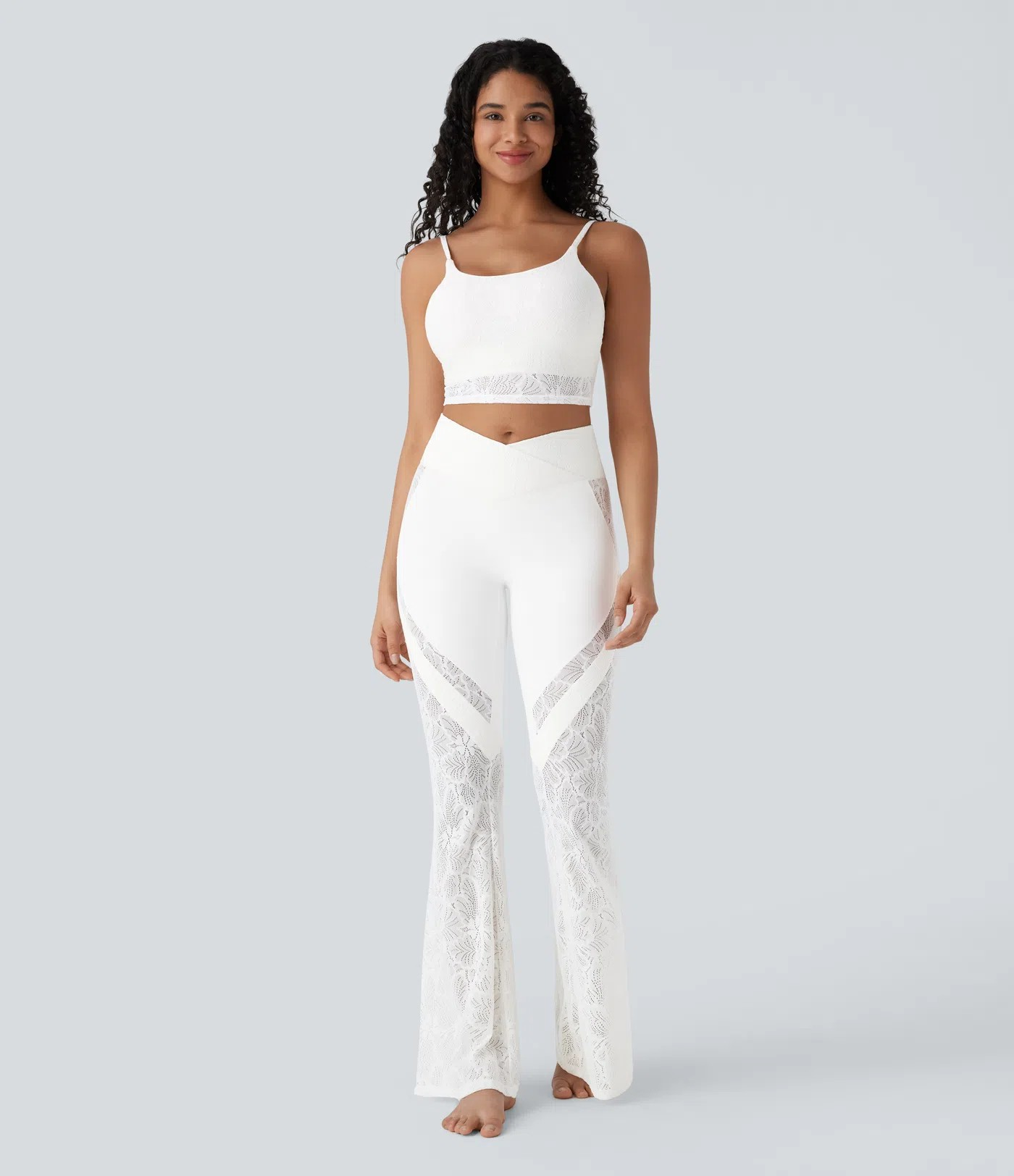 Lace Cross Flare Yoga Leggings