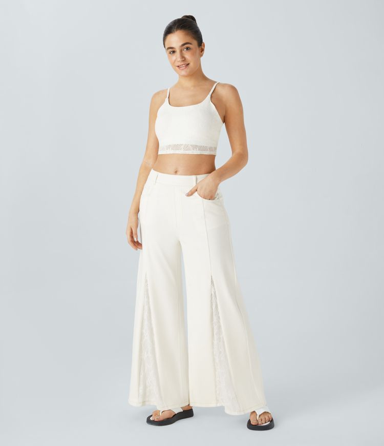 Lace-Wide Leg Jeans