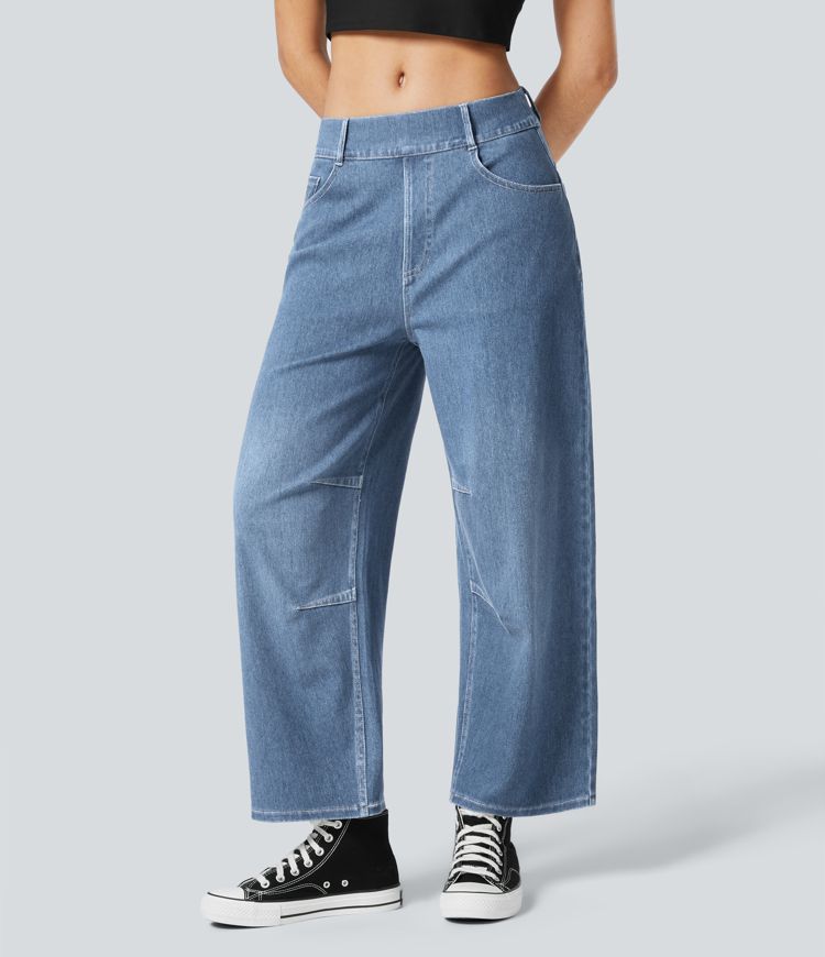 Barrel Leg Stretch Jeans