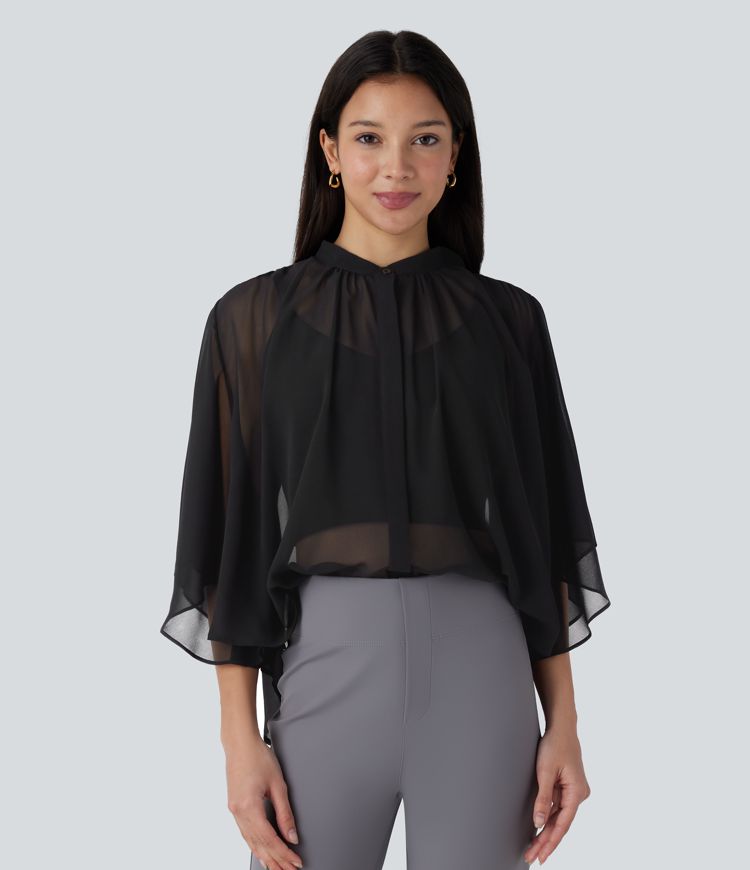 Flowy transparent work shirt