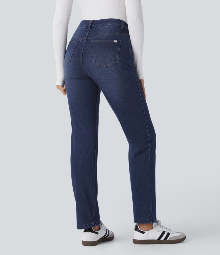 High-Waisted Thermal Jeans