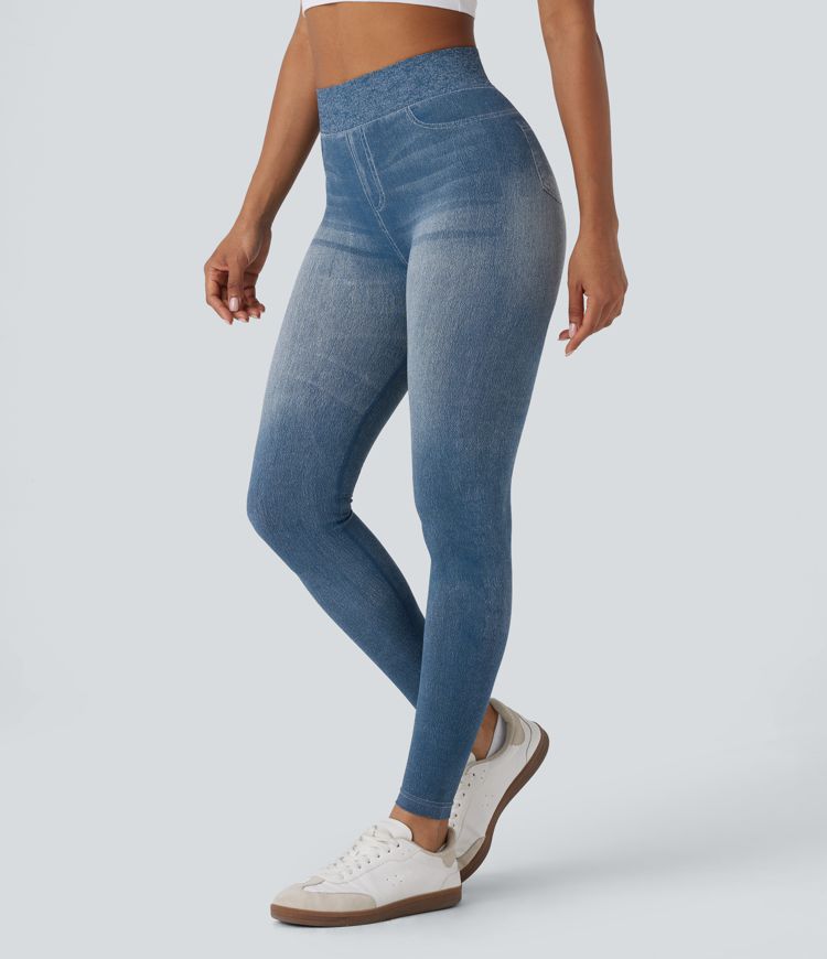 Denim yoga leggings