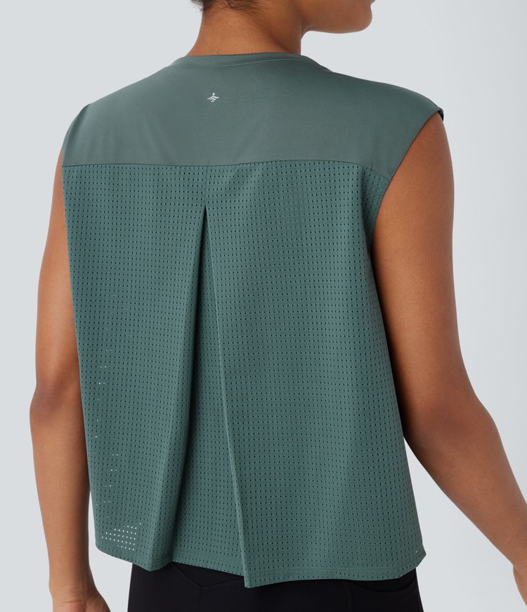 Mesh Contrast Running Tank