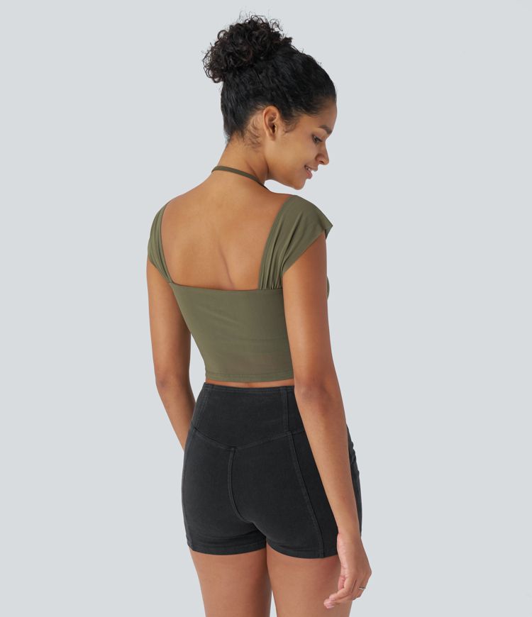 Backless Mesh Halter Tank