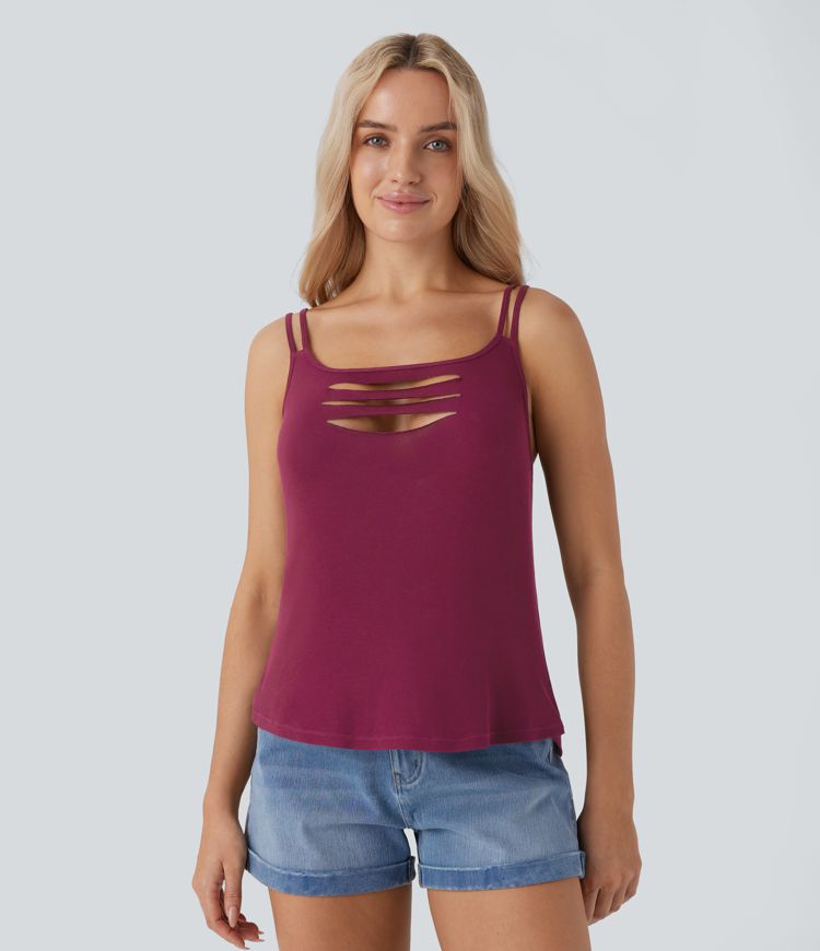 Ribbed Double-Strap Tank