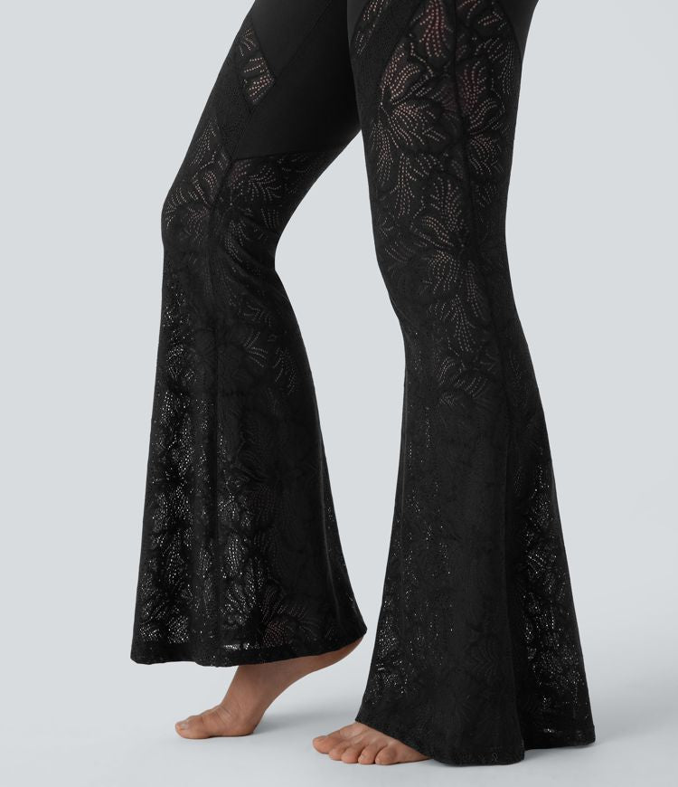 Lace Cross Flare Yoga Leggings