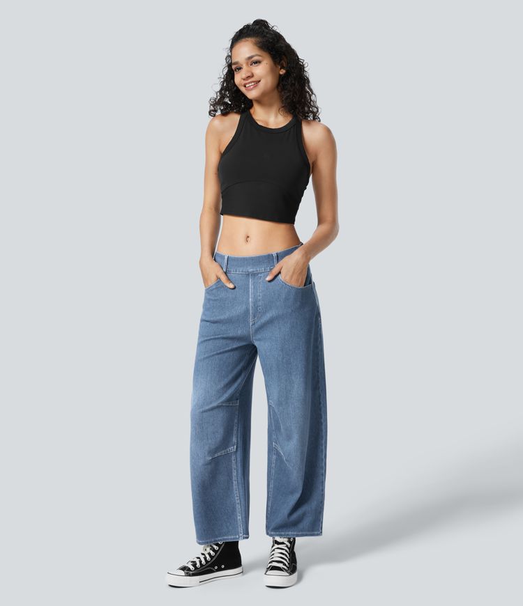 Barrel Leg Stretch Jeans