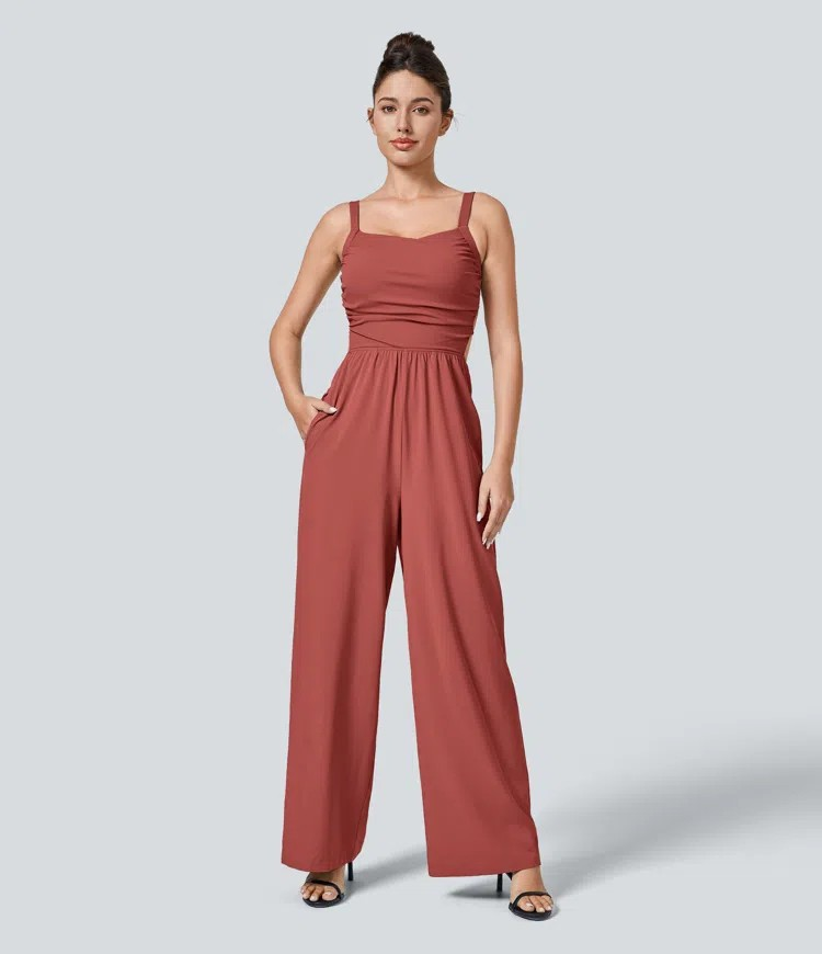 Backless Cross-Back Jumpsuit