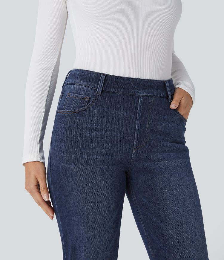 High-Waisted Thermal Jeans