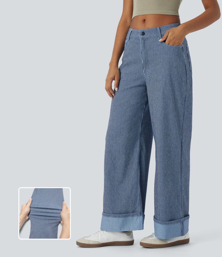 Rolled Hem Baggy Jeans